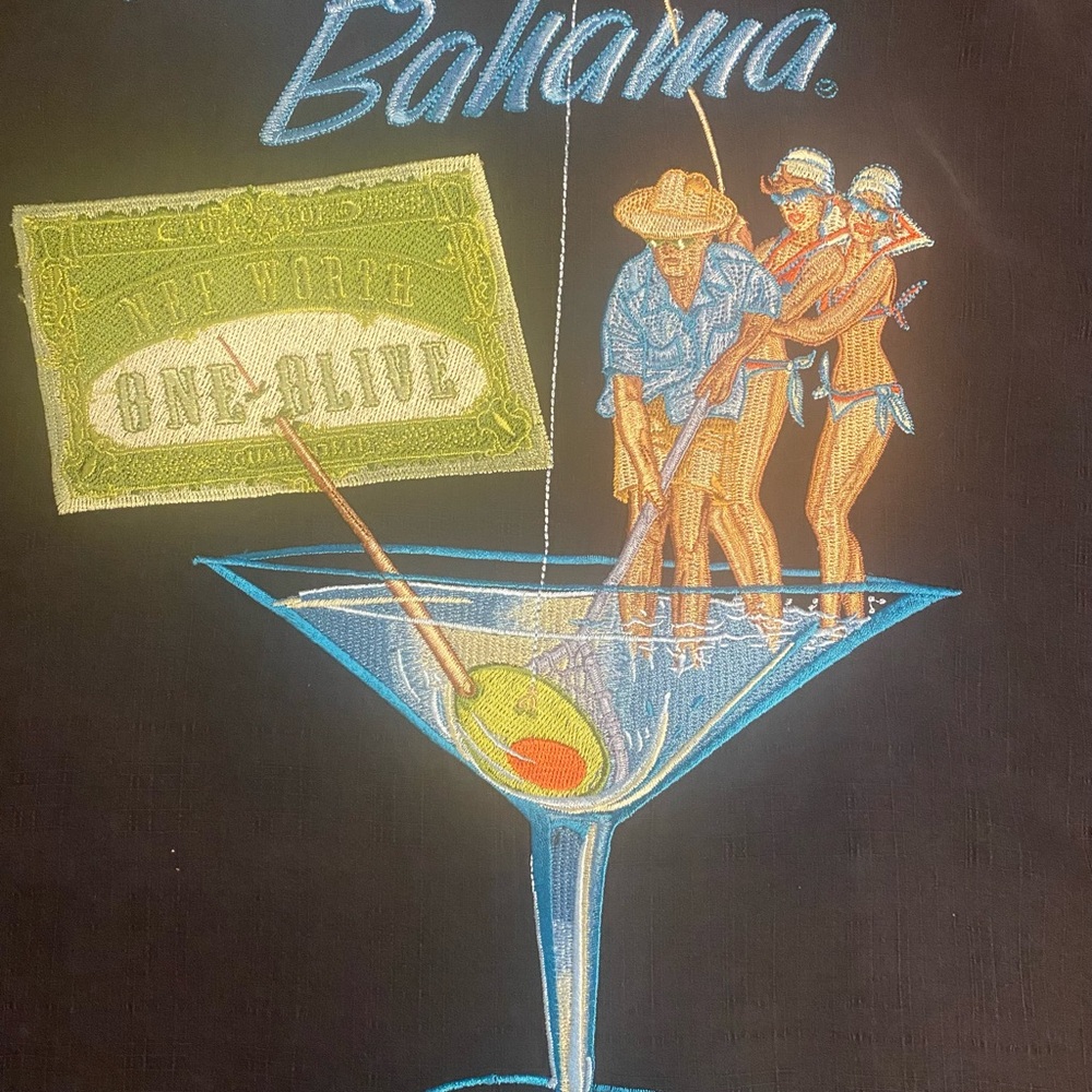 Tommy Bahama Black Shirt with Embroidery